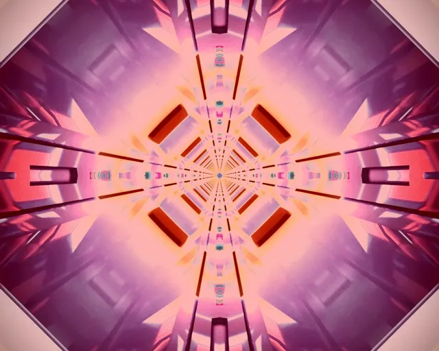 नीयॉन टनल कैलेडोस्कोप स्टार बर्स्ट VJ Loop 5:4 इंडस्ट्रियल 60fps स्क्रीनसेवर