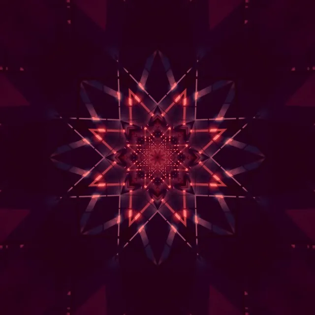 Neontunel Stjärn Kaleidoskop VJ Loop 1:1 Kvadrat 60fps Skärmsläckare