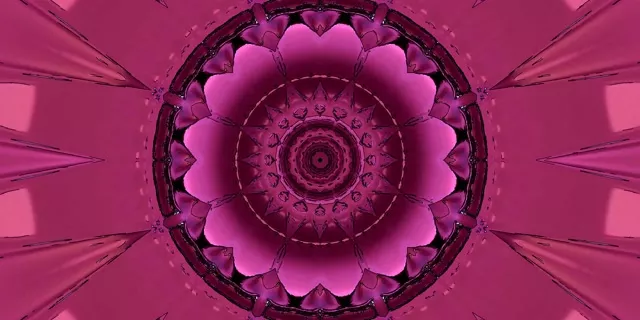 Túnel de Neón Rosa Mandala Salvapantallas 2:1 Univisium 60fps VJLoops