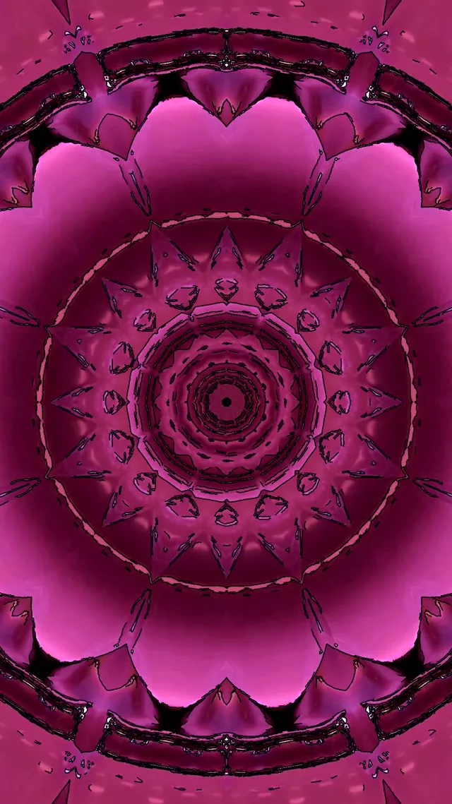 Pink Neon Tunnel Mandala Screensaver 60fps 9:16 Reels Vj Loop PC