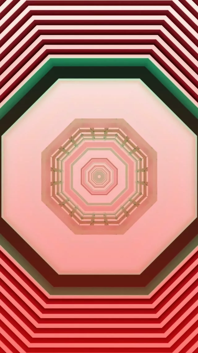 Pink Neon Tunnel Octagon Screensaver 60fps 9:16 Reels Vj Loop