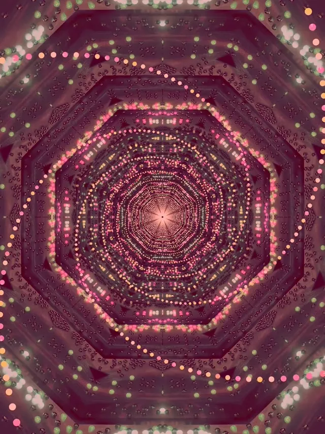 Rózsaszín Neon Alagút Képernyővédő 3:4 iPad Portré 60fps VJ Loop PC Laptop