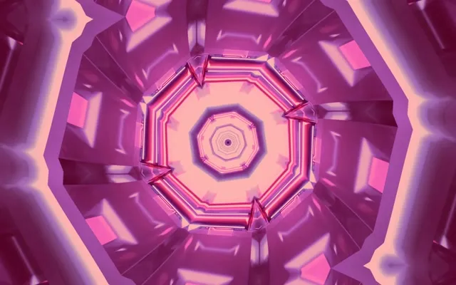 Neon Tunnel Rosa Octagon Vortex VJ Loop 60fps 16:10 Macbook Screensaver