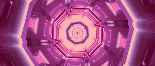 Neon Tunnel Octagon Vortex VJ Loop 21:9 Ultrawide 60fps Screensaver