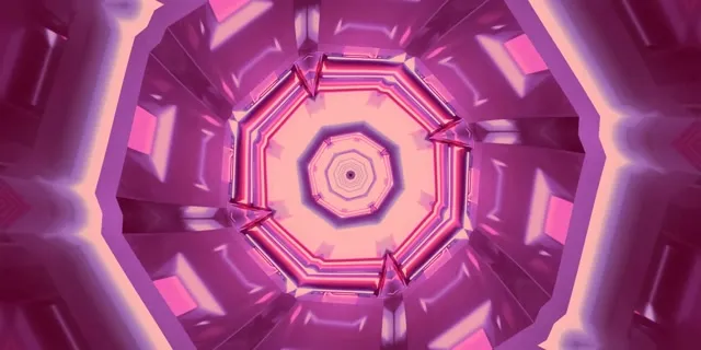 Tunel Neon Vortex Octagon VJ Loop 2:1 Univisium 60fps Screensaver