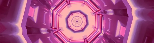 Neon Tunnel Pink Octagon Vortex Screensaver 32:9 Super Ultrawide 60fps Vj Loop