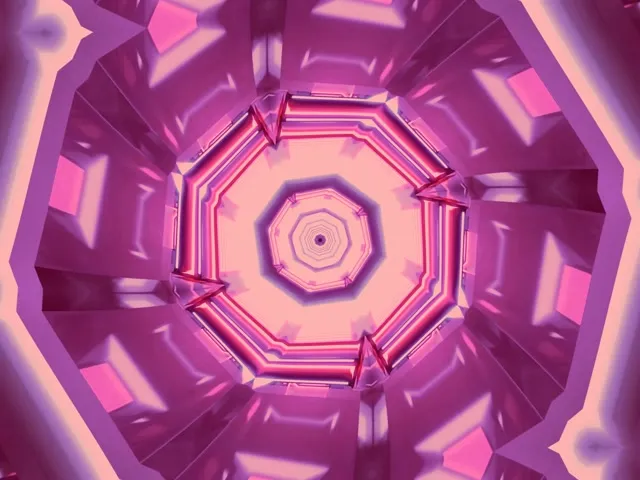 Neon Tünel Sekizgen Vortex Pembe Mor 4:3 Classic 60fps Screensaver Vj Loop