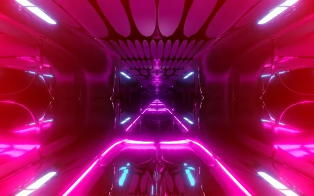 Túnel Neón Rosa Grella Oval VJ Loop 60fps 16:10 MacBook Protector de Pantalla