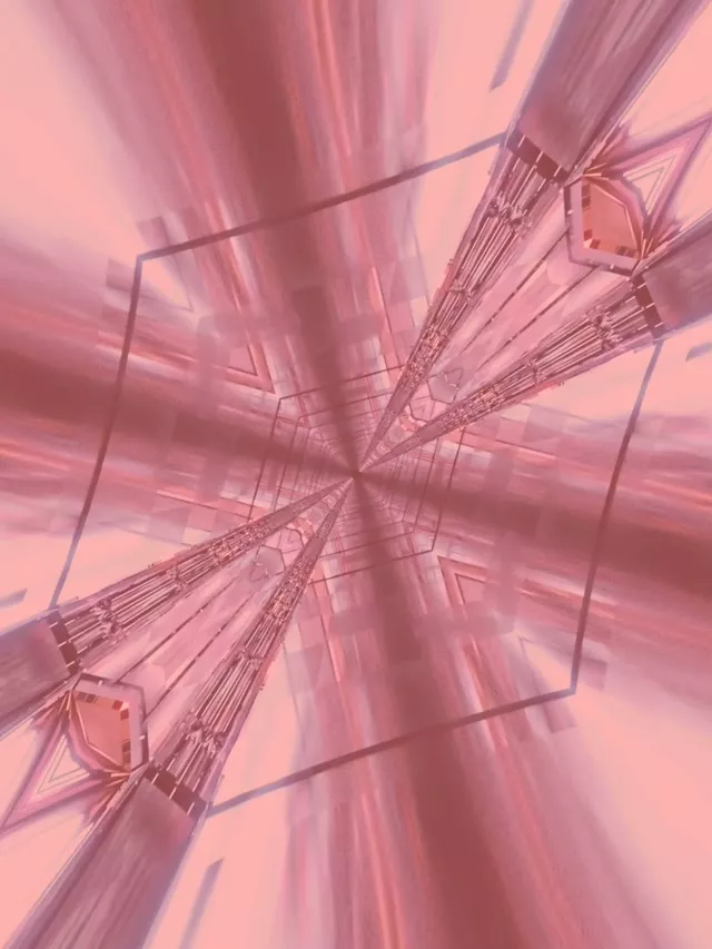 Rose Gold Fractal Neon Tunnel VJ Loop 3:4 iPad Portrait 60fps Screensaver
