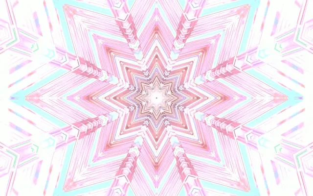 霓虹隧道粉色星形万花筒 Vj Loop 60fps 16:10 MacBook屏保