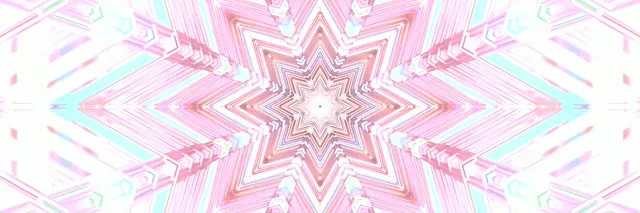 नियॉन टनल पिंक स्टार कैलिडोस्कोप VJ Loop 3:1 ट्रिपल वाइड 60fps स्क्रीनसेवर