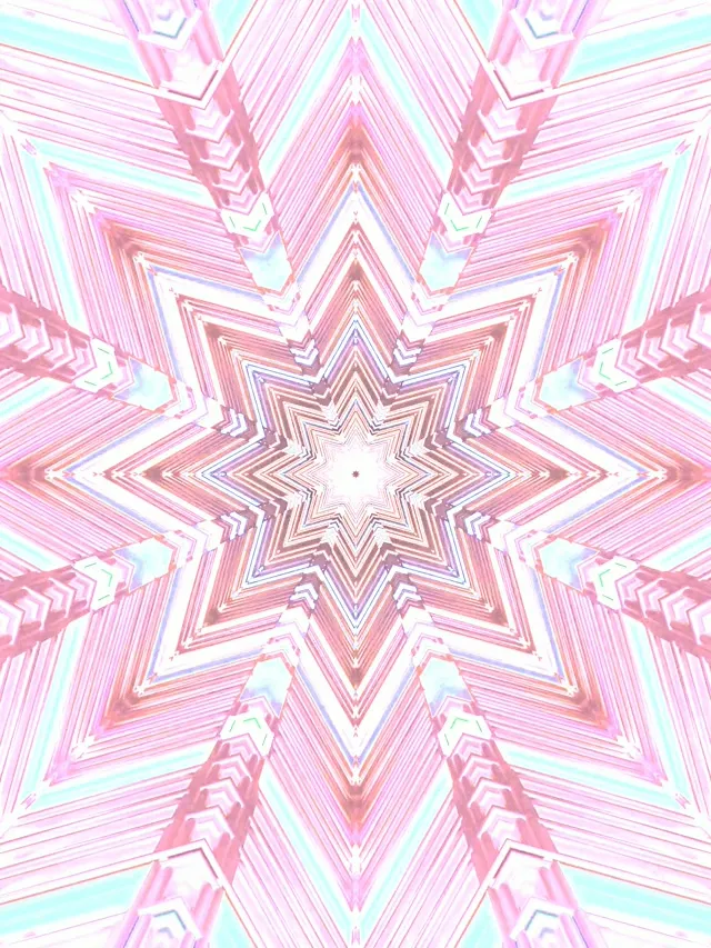 Neoninės Šviesos Tunelis Rožinė Žvaigždė Kaleidoskopas Vj Loop 3:4 iPad Portrait 60fps Ekrano Užsklanda