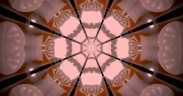 Pink Neon Tunnel VJ Loop 4K 60fps | Symmetrical Kaleidoscope Screensaver