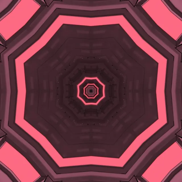 Neon Tunnel Ροζ Οκτάγωνη Δίνη | Vj Loop | 1:1 Square | 60fps | Screensaver