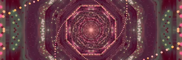 Pinkki Oktaali Neontunneli Näytönsäästäjä 3:1 Triple Wide 60fps VJLoops