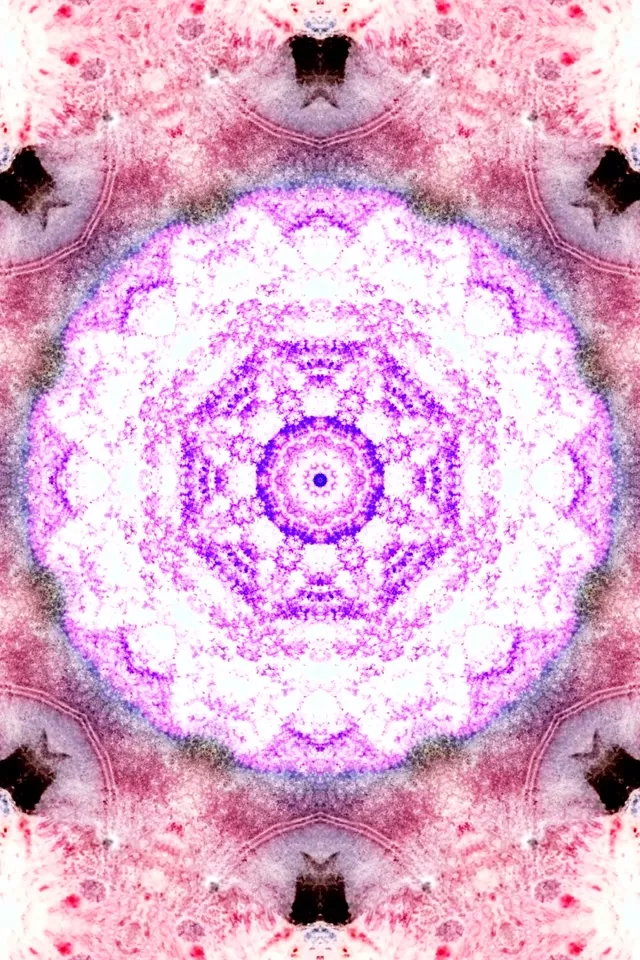 Ružičasto Ljubičasti Neon Tunel Mandala Čuvar Ekrana 60fps 2:3 Foto Portret VJ Loop