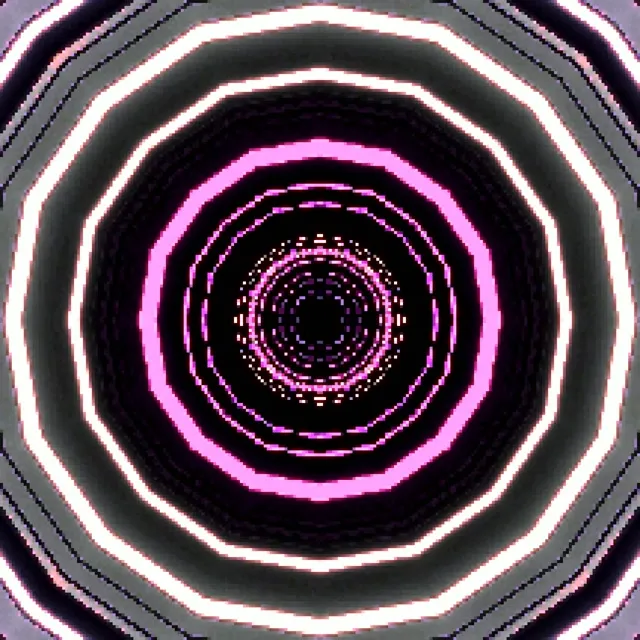 Tunnel ya Neon Waridi Zambarau Octagon Vortex | VJ Loop 1:1 Square 60fps Hifadhi ya Skrini
