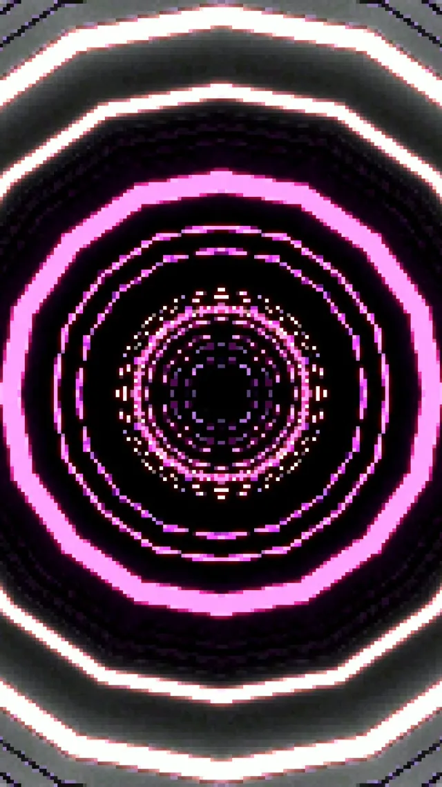 Tunnel ya Neon Waridi Zambarau Octagon Vortex Vj Loop 9:16 Reels 60fps Hifadhi ya Skrini