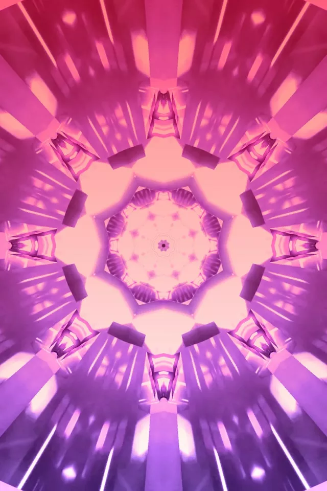 霓虹隧道粉色万花筒涡流 VJLoops 2:3 照片竖屏 60fps 屏保