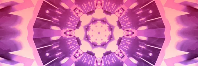 Neonski Predor Rožnati Kaleidoskop Vrtinec VJLoops 3:1 Trojno Širok 60fps Ohranjevalnik Zaslona