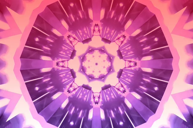 Neónový Tunel Ružový Kaleidoskop Vortex VJ Loop 3:2 Surface 60fps Šetrič Obrazovky