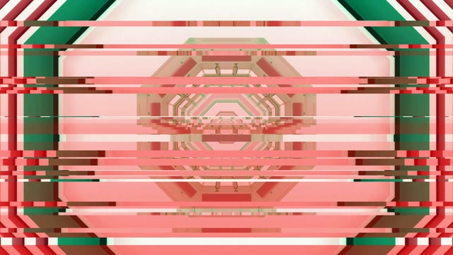 Pink Red Green Geometric Neon Tunnel 60fps Looping Light Pathway