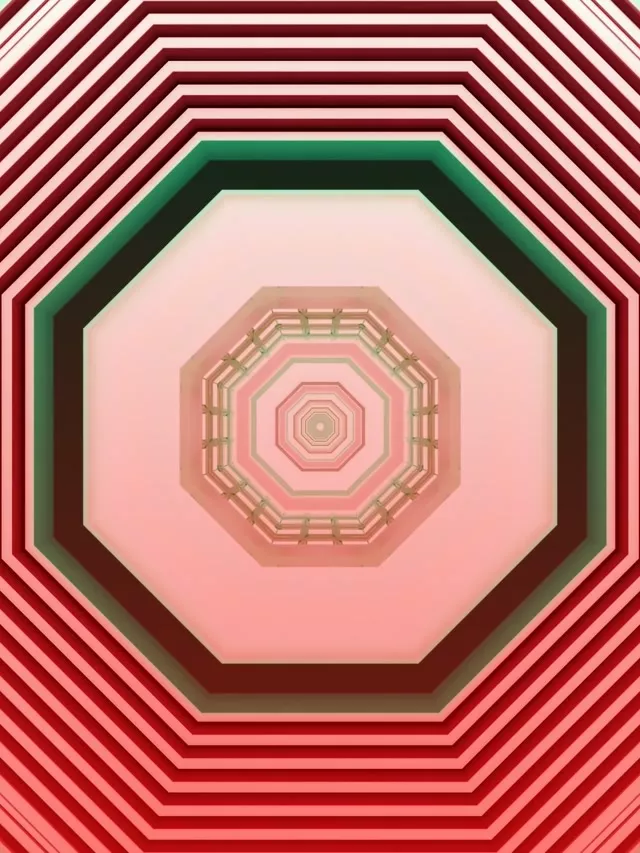 ピンク赤ネオントンネルスクリーンセーバー 3:4 iPad縦画面 60fps VJループ