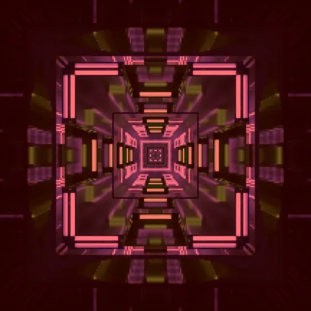 Neon Tunnel Pink Recursive Square Vortex VJ Loop 1:1 Square 60fps Screensaver