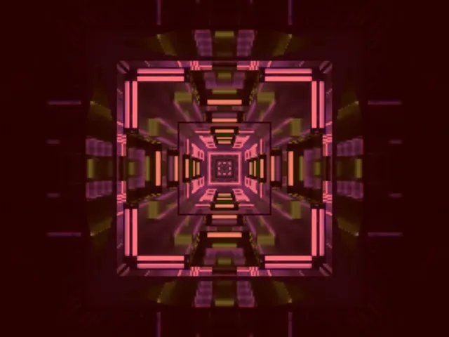 Neon Tunnel Pink Grid VJLoops 4:3 Classic 60fps Screensaver