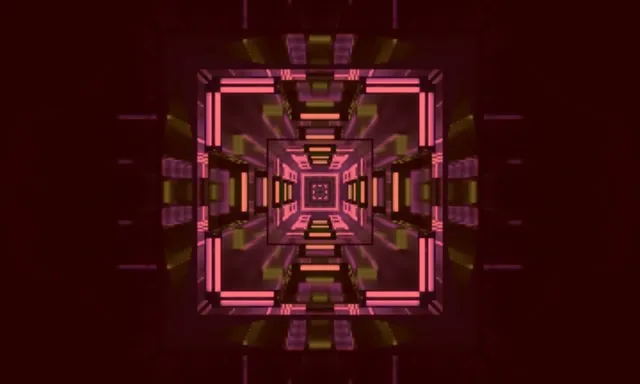 Neon Túnéal Bándearg Glas Pixel Vortex VJ Loop 60fps 5:3 Leathan Scáileoir