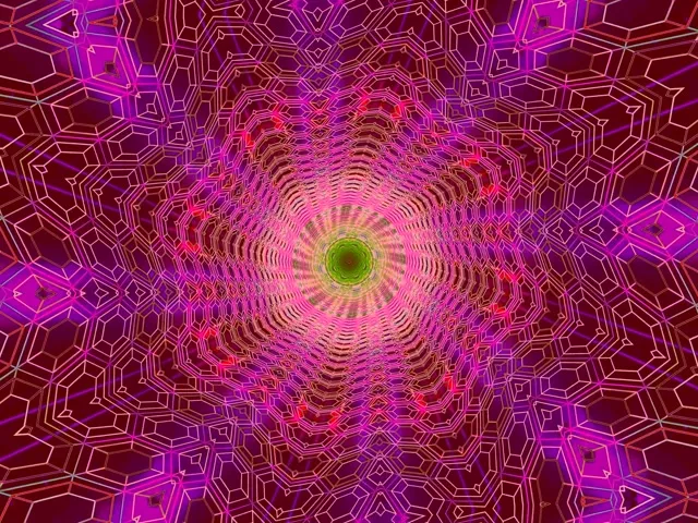 Túnel Neon Caleidoscópio Vórtice VJ Loop 4:3 Clássico 60fps Protetor de Tela