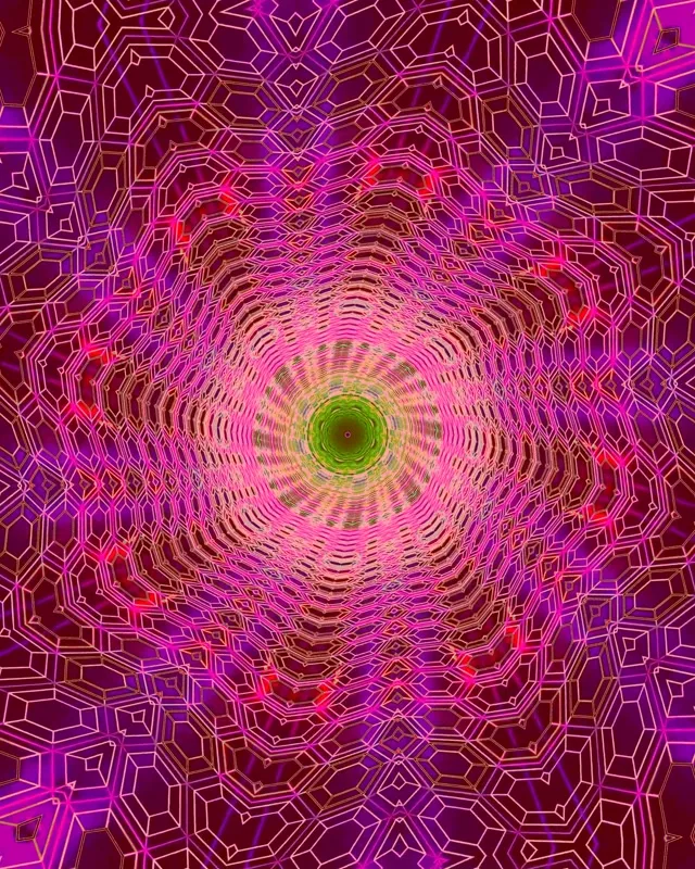 Неоновий Тунель Фрактальний Калейдоскоп VJ Loop 4:5 Instagram 60fps Скрінсейвер