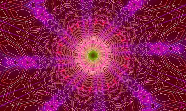 Neon Tüneli Fraktal Kaleidoskop VJLoops 5:3 Geniş 60fps Ekran Koruyucu