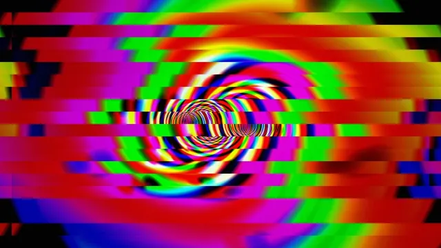 Psychedelic Rainbow Spiral Glitch VJ Loop