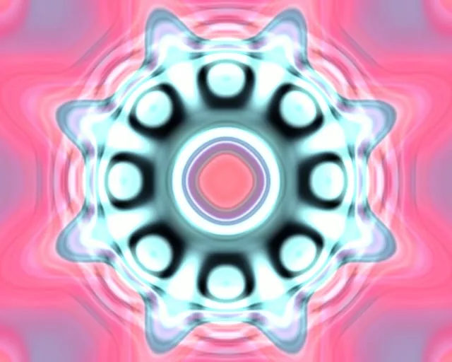 Pulsating Gear Neon Tunnel 5:4 Industrial VJ Loop 60fps Screensaver