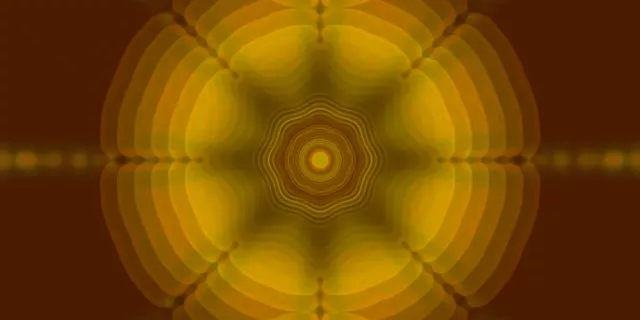 Pulsujący Złoty Sześciokąt Tunel Neon 2:1 Univisium 60fps VJLoops Screensaver