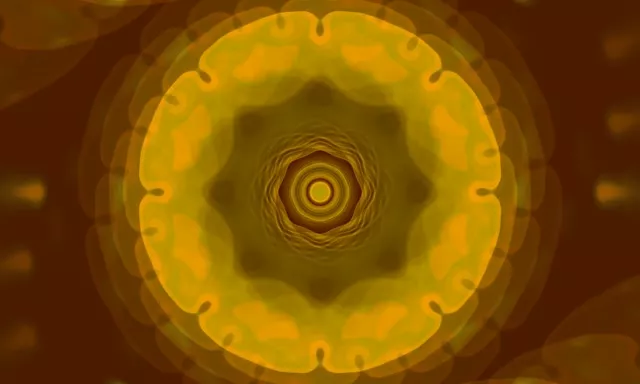 Pulsating Golden Neon Tunnel 5:3 Wide 60fps VJ Loop Screensaver