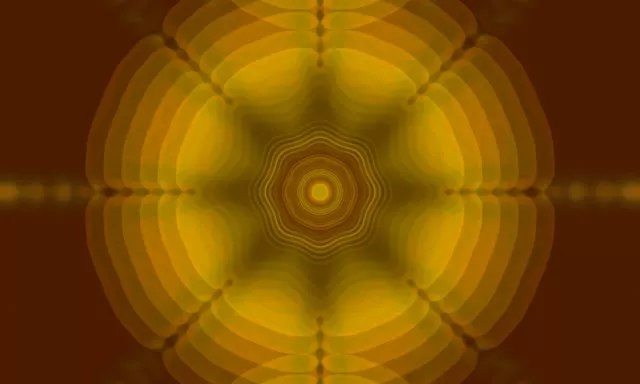Pulsating Golden Neon Tunnel 5:3 Wide 60fps VJ Loop Screensaver