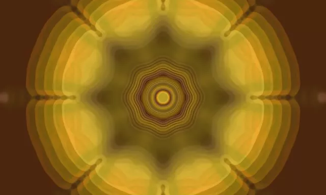 Pulsating Golden Star Neon Tunnel 5:3 Wide 60fps VJ Loop Screensaver