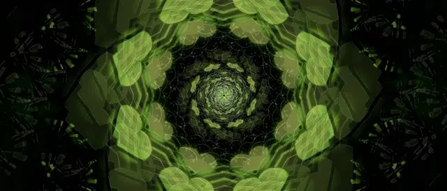 Pulsating Green Spiral Neon Tunnel 21:9 Ultrawide 60fps VJLoops Screensaver