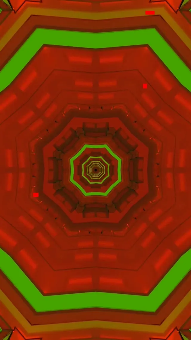 Pulsating Hexagon Neon Tunnel | 9:16 Reels 60fps Screensaver VJ Loop