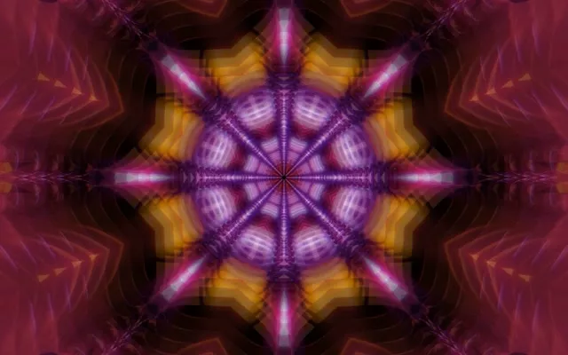 Pulsating Kaleidoscope Neon Tunnel VJLoops 16:10 MacBook 60fps Screensaver