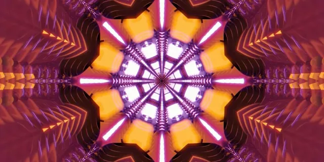 Caleidoscopio Neon Pulsante Tunnel | VJ Loop 60fps 2:1 Univisium Screensaver