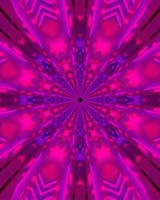 Pulsating Magenta Kaleidoscope Neon Tunnel 4:5 Instagram 60fps Screensaver VJ Loop