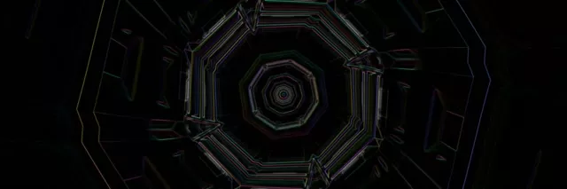 Pulsating Octagon Neon Tunnel 3:1 Triple Wide 60fps VJ Loop Screensaver