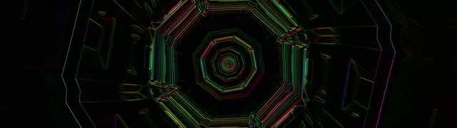 VJLoops Pulsating Octagon Neon Tunnel | 32:9 Ultrawide 60fps Screensaver