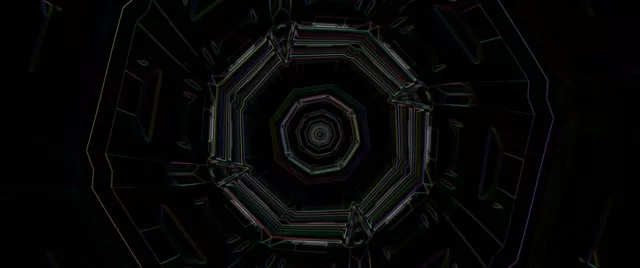 Pulzujúci Osemsten Neon Tunel VJ Loop 2.39:1 Cinemascope 60fps Šetrovač Obrazovky
