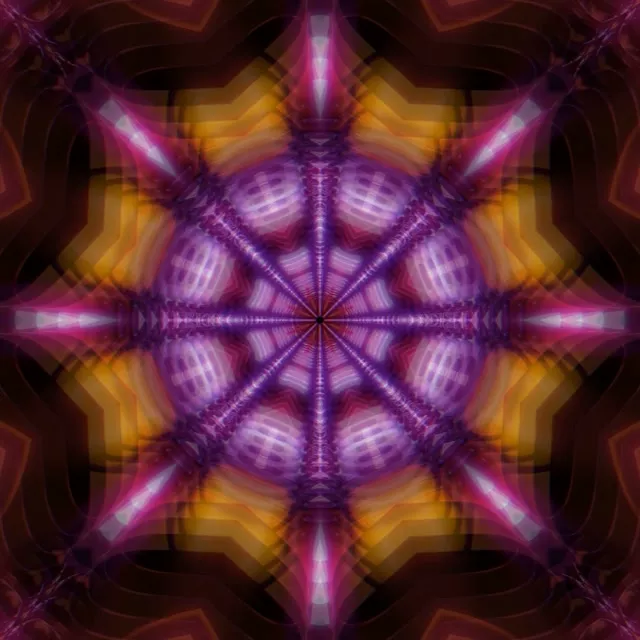 Pulsating Purple Pink Neon Tunnel Kaleidoscope 1:1 Square 60fps VJLoops Screensaver