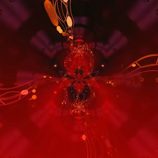 Pulsating Red Neon Tunnel | 1:1 Square | 60fps VJ Loop Screensaver