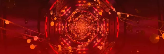 Pulsating Red Neon Tunnel 3:1 Triple Wide 60fps VJ Loop Screensaver